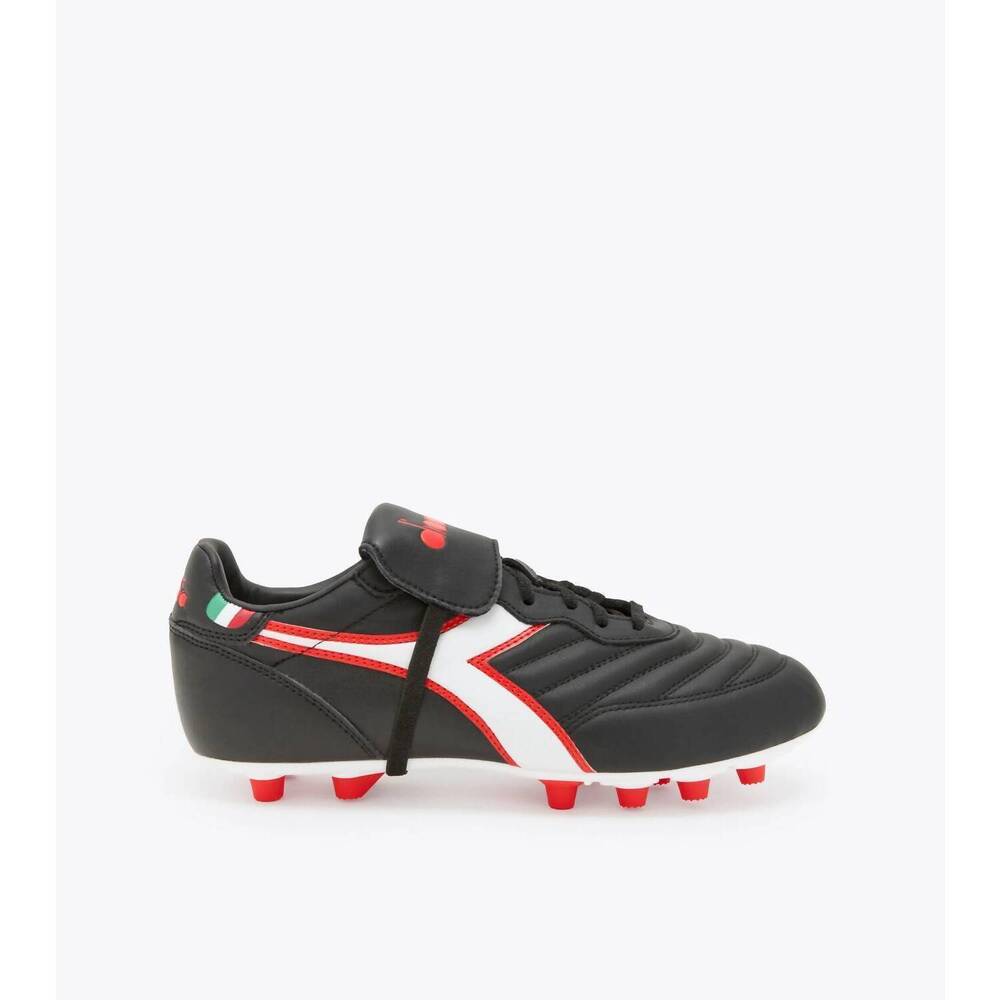 NEW DIADORA men's brasil og lt t mdpu shoes in black/white/milano red